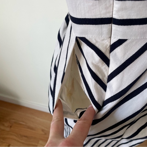 Anthropologie Maeve Chessia Diagonal Striped Lace Panel Sleeveless Dress Size 6 - Picture 8 of 12